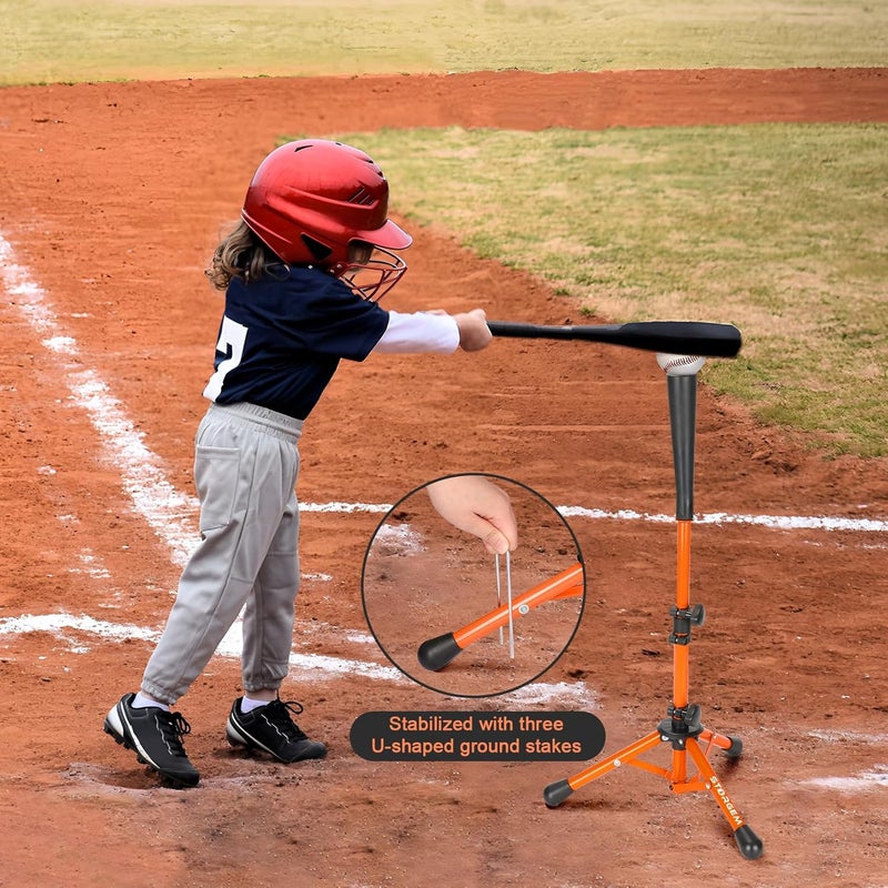 Storgem Baseball and Softball Tee,Batting Tee for Kids,Baseball Tees for Hitting,T Ball Training Stand,Easy Height Adjustment - Image 4